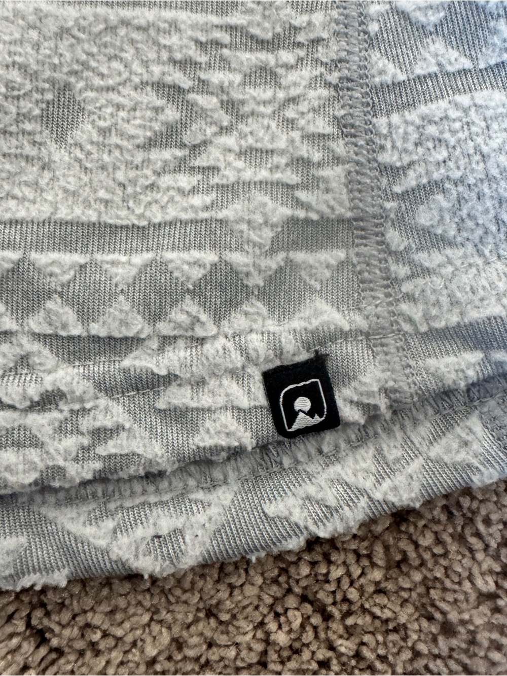 Eastern Mountain Sports Light Gray & Cream Knit Quarter-Zip Pullover - Picture 3 of 5